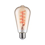 Ampoule LED vintage avec filament rouge en spirale et verre transparent pour éclairage décoratif