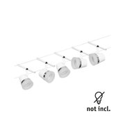 White LED track spotlight with chrome ring, modern ceiling light fixture without bulb included