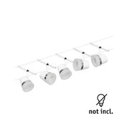 Weißer LED-Schienenstrahler mit Chromring, moderner Deckenstrahler für Wohnräume ohne Leuchtmittel