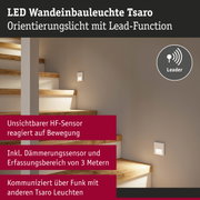 LED Wandeinbauleuchte Tsaro in Weiß mit HF-Bewegungssensor und Dämmerungssensor für Treppenlicht