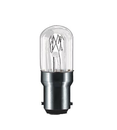 Ampoule à incandescence BA15d 230V 75lm 15W 2300K gradable Clair