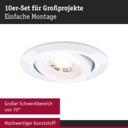 Weißer Einbaustrahler aus hochwertigem Kunststoff mit großem Schwenkbereich für flexible Beleuchtung