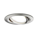 Ronde inbouwspot van geborsteld zilverkleurig aluminium met verstelbare kop voor LED-verlichting