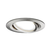 Round recessed light housing in brushed stainless steel silver for LED lighting fixture