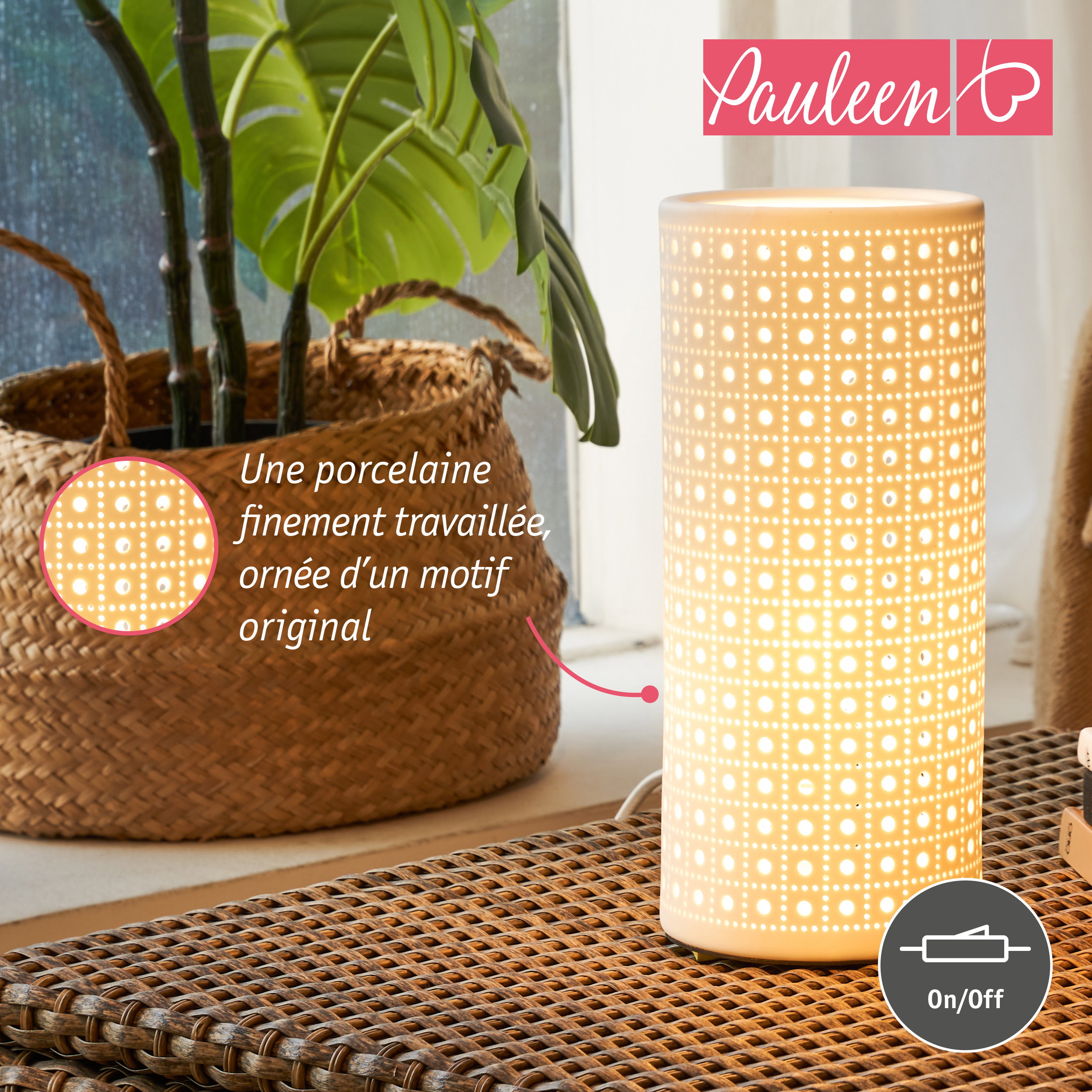 Paulmann Pauleen Lampe à poser Pure Sunkiss E14 max. 20W Blanc dépoli