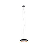 Moderne sort LED-pendellampe med rund form og varmt hvidt lys til stilfuld rumbelysning