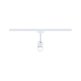 White metal LED track spotlight with round head for adjustable lighting solutions