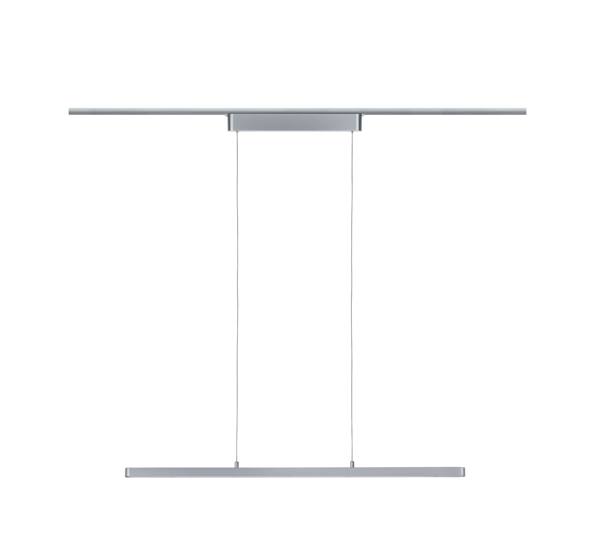 Moderne LED-Pendelleuchte aus silbernem Aluminium mit schlankem Design für Wohnräume