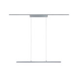 Moderne LED-Pendelleuchte aus silbernem Aluminium mit schlankem Design für Wohnräume