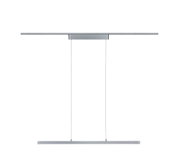 Moderne LED-Hängeleuchte aus silbernem Aluminium mit schlankem Design für Wohnräume