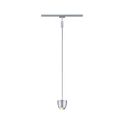 Silver metal LED pendant light with adjustable cable for modern indoor lighting solutions