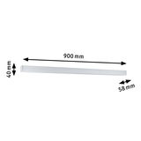 White plastic LED light measuring 900x40x58 mm for modern indoor lighting solutions