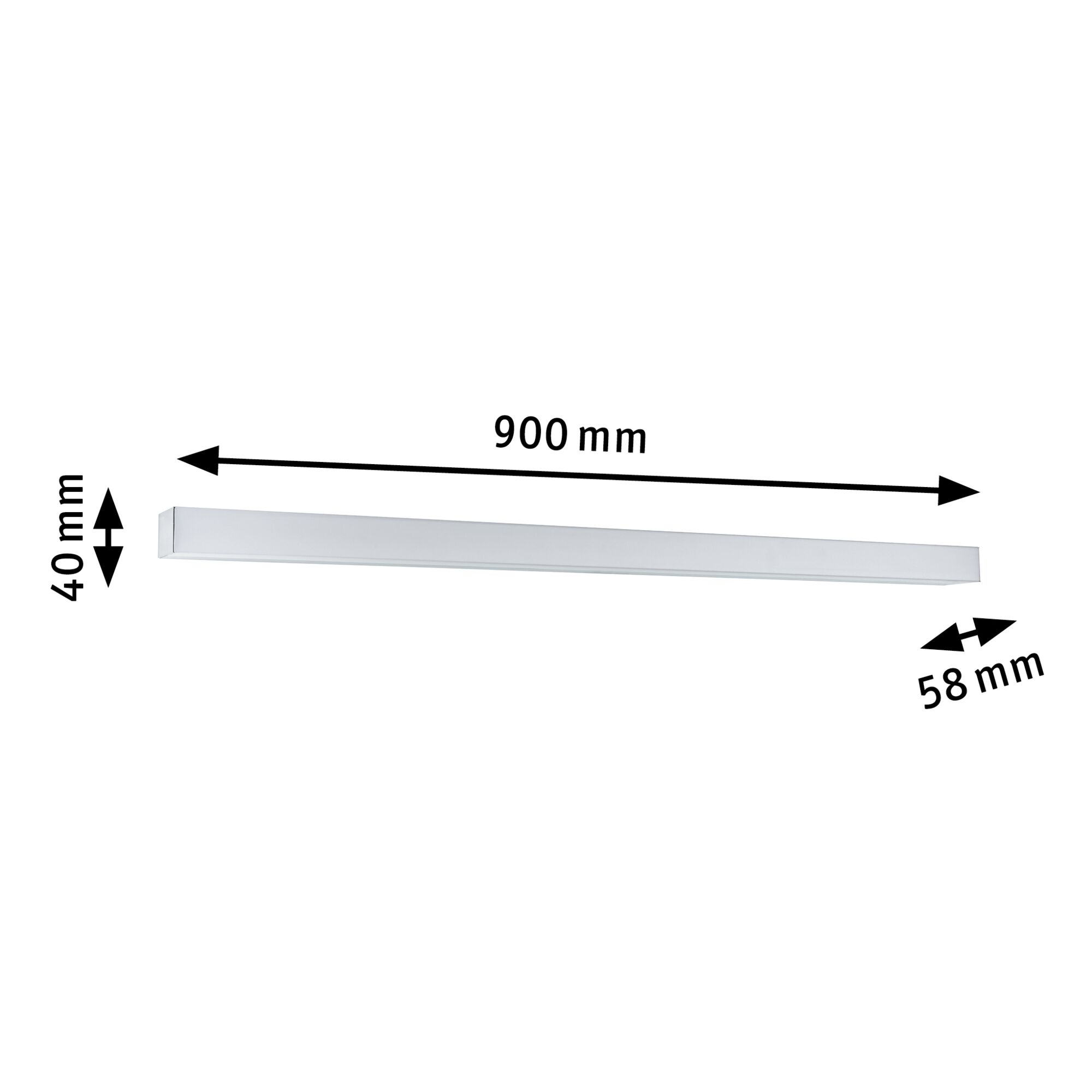 Applique murale LED blanche en aluminium de 900 mm de long et 40 mm de haut pour éclairage moderne