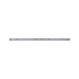 Long silver LED strip with multiple warm white LEDs for versatile lighting applications