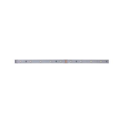 Long silver LED strip with multiple warm white LEDs for versatile lighting applications