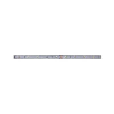 Bande LED longue argentée avec plusieurs LED blanc chaud pour éclairage polyvalent