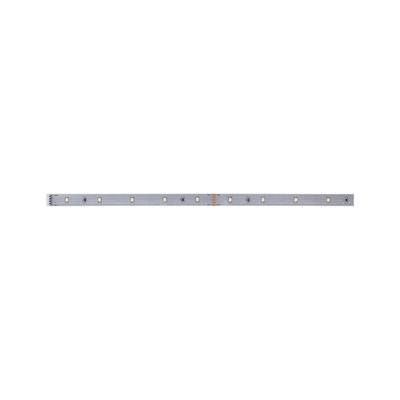 Lange LED-Leiste in Silber mit mehreren warmweißen LEDs für flexible Beleuchtungslösungen