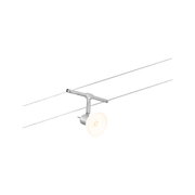 Modern brushed aluminum cable spotlight with silver LED lamp for versatile lighting solutions