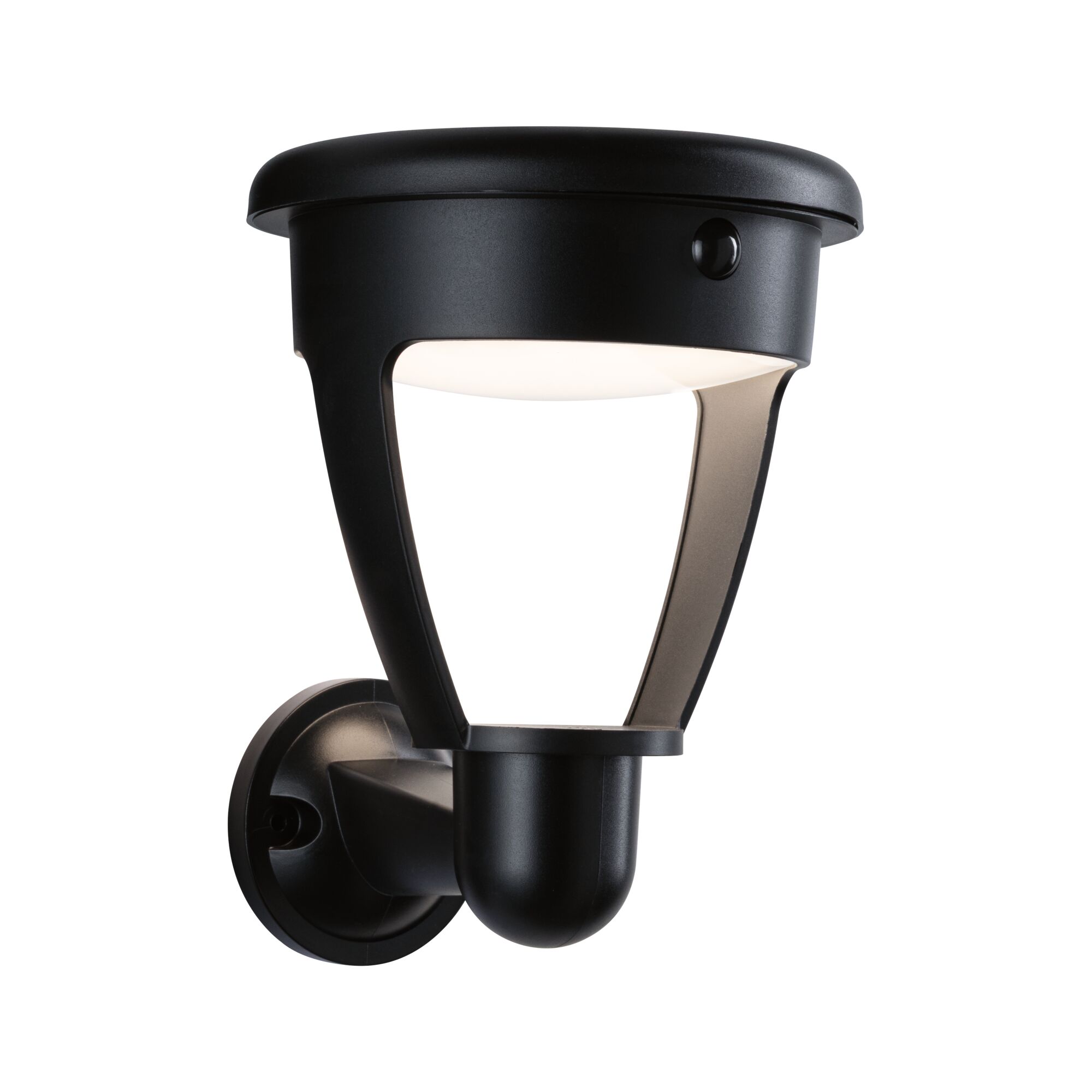 Solar LED Außenwandleuchte Ancona IP44 rund 140x188mm 3000K 4,2W 300lm 3,7V Schwarz