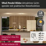 URail Pendel Hildor LED-Pendelleuchte in Weiß mit 3-Stufen-Dimmfunktion und warmweißem Licht