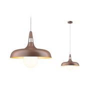 Brązowa metalowa lampa wisząca z ciepłym białym światłem, nowoczesny design do wnętrz