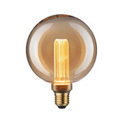 Runde LED-Glühbirne mit bernsteinfarbenem Glas und dekorativem Filament für stimmungsvolle Beleuchtung