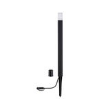 Black LED garden light with ground spike and white plastic diffuser for outdoor lighting.
