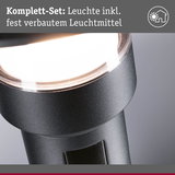 Nahaufnahme einer schwarzen LED-Leuchte mit fest verbautem Leuchtmittel für Innenräume