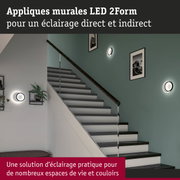 Appliques murales LED blanches 2Form avec éclairage direct et indirect pour escalier moderne