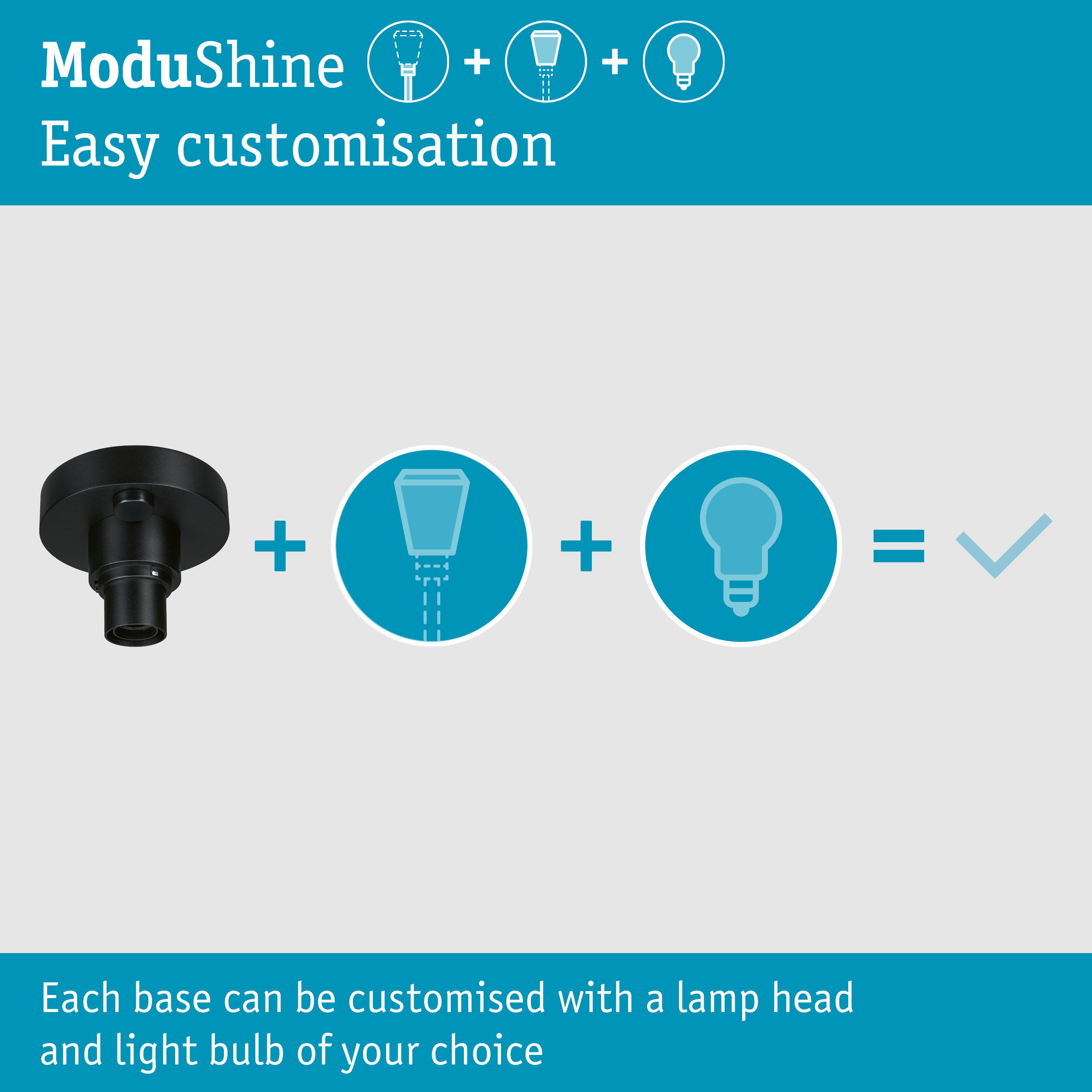 ModuShine Ceiling mount IP44 round Anthracite