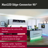 Cuisine moderne avec éclairage LED et connecteur d'angle MaxLED Edge-Connector 90° pour installation flexible