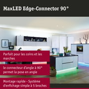 Cuisine moderne avec éclairage LED et connecteur d'angle MaxLED Edge-Connector 90° pour installation flexible