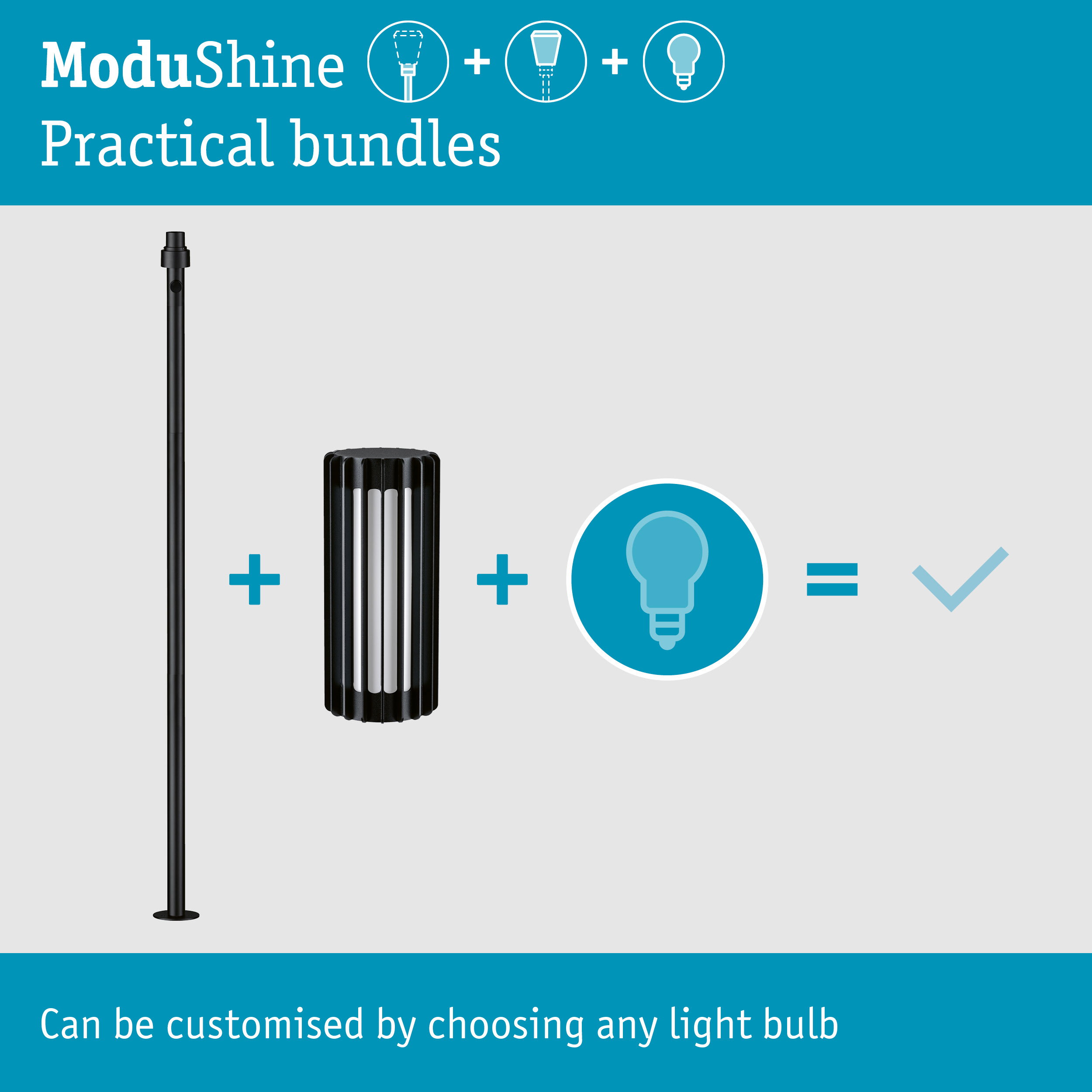 Set ModuShine Bollard Ferina high without a sensor Anthracite