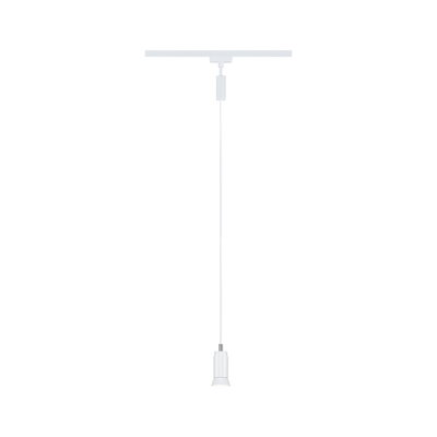 Moderne hvid metal LED-pendellampe med slankt design til minimalistisk indendørsbelysning