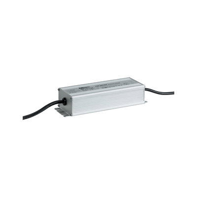 Alimentation LED rectangulaire en aluminium argenté avec câble noir pour éclairage LED