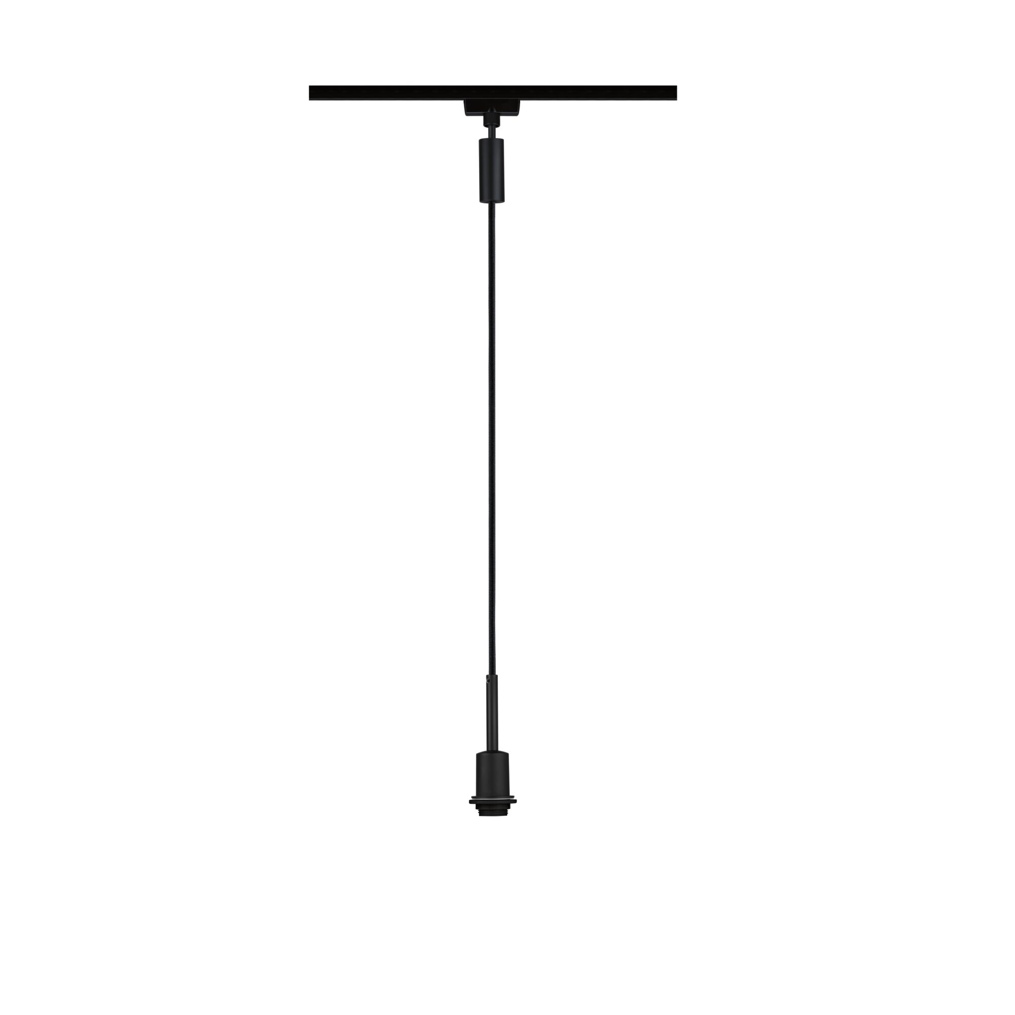 Zwarte metalen hanglamp met kabel en fitting voor LED-lampen, minimalistisch ontwerp