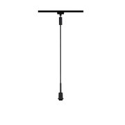 Zwarte metalen hanglamp met kabel en fitting voor LED-lampen, minimalistisch ontwerp