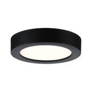 Plafonnier LED rond en métal noir avec diffuseur blanc pour un éclairage intérieur moderne