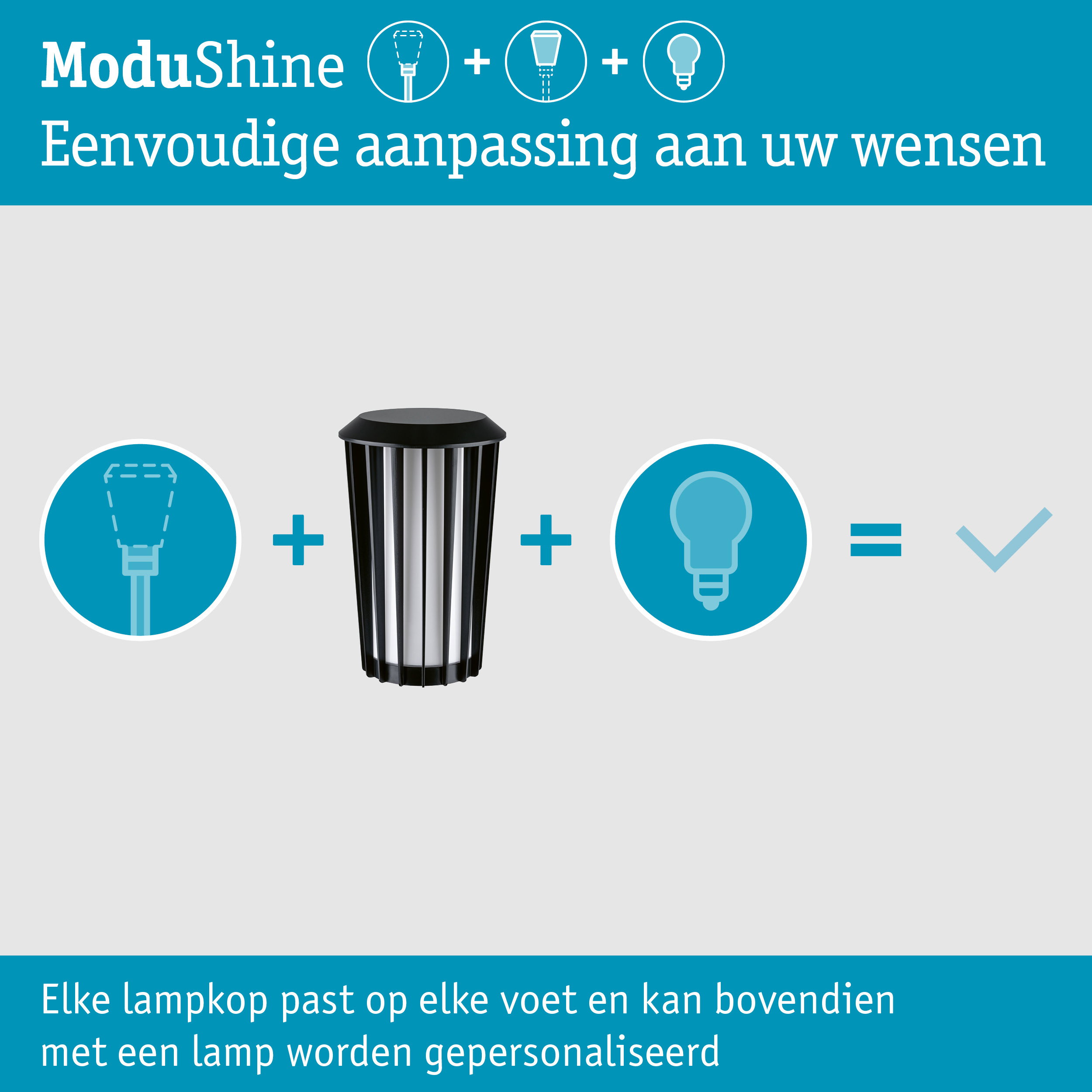 ModuShine Kap Trivana IP44 cilindrisch Antraciet