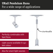 URail Pendulum Runa silver pendant light with adjustable cable for versatile lighting applications