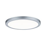 Plafonnier LED rond avec cadre en aluminium argenté et diffuseur blanc pour éclairage moderne