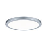 Plafonnier LED rond avec cadre en aluminium argenté et diffuseur blanc pour éclairage moderne