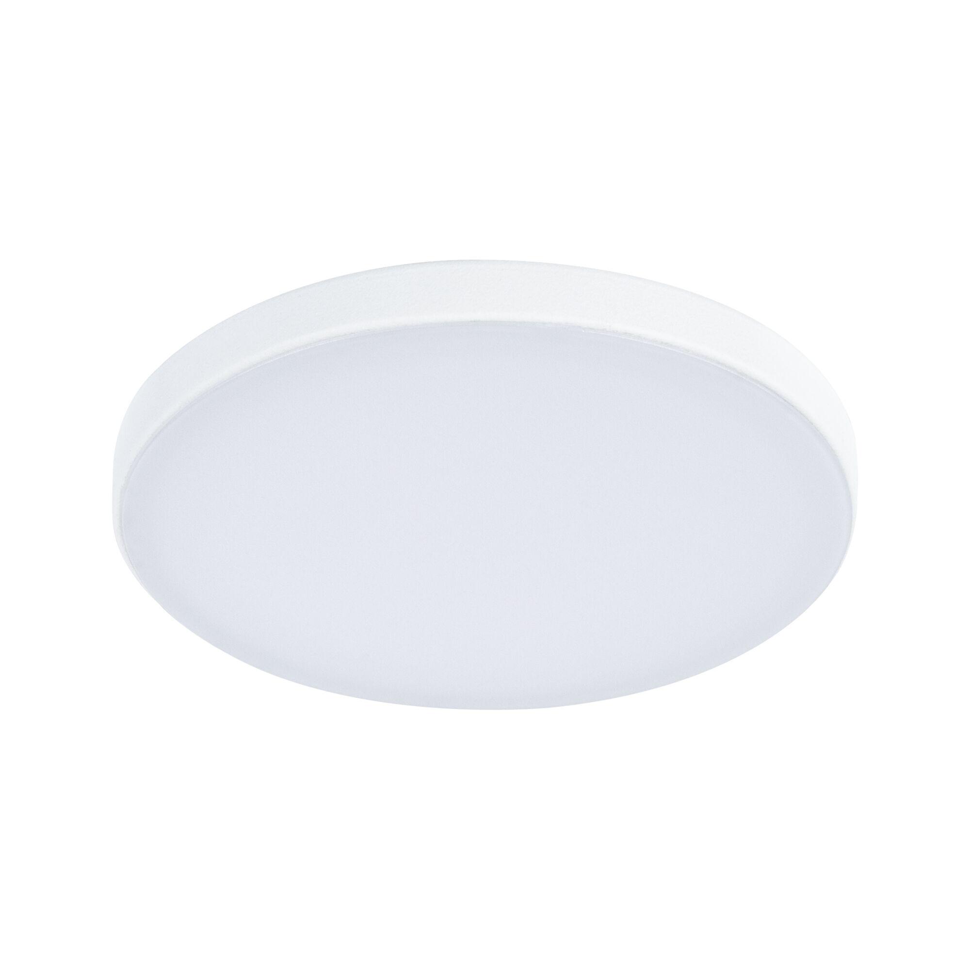 Round white LED ceiling light made of plastic with energy-saving illumination