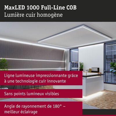 Bureau moderne avec bandes LED MaxLED 1000 Full-Line COB blanches pour un éclairage homogène