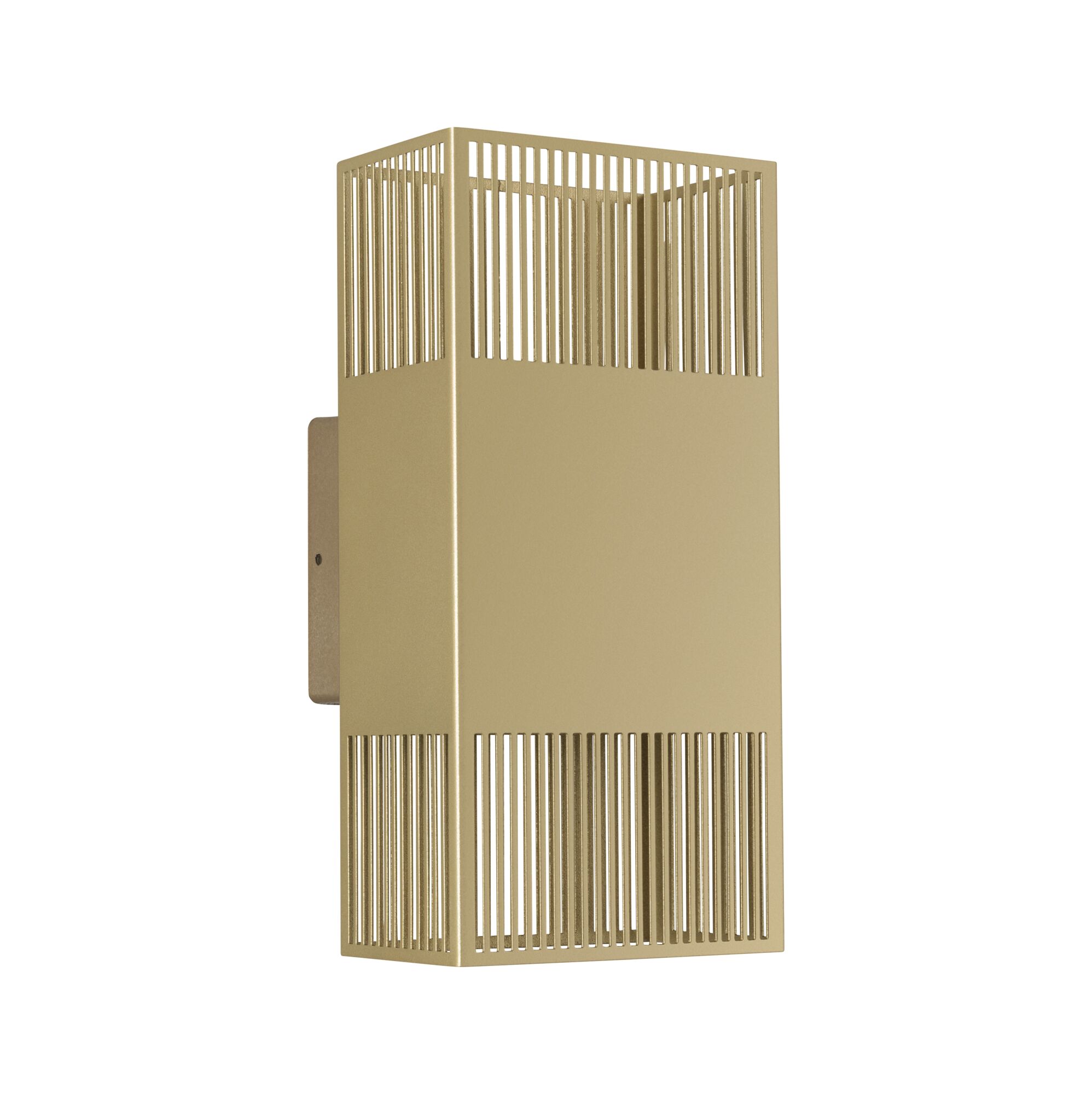 Moderner goldfarbener Aluminium-Wandleuchter mit vertikalen Lamellen für stilvolle Innenbeleuchtung