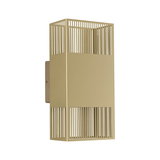 Moderner goldfarbener Aluminium-Wandleuchter mit vertikalen Lamellen für stilvolle Innenbeleuchtung