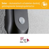 Zwarte bewegingssensor met detectiehoek van 110° en bereik van 7 m voor automatische lichtschakeling