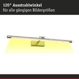 LED-Bilderleuchte aus gebürstetem Metall in Silber mit 120° Ausstrahlwinkel für Wandbilder