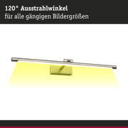 Wandbildleuchte aus gebürstetem Metall in Silber mit 120° Ausstrahlwinkel für Bilderbeleuchtung