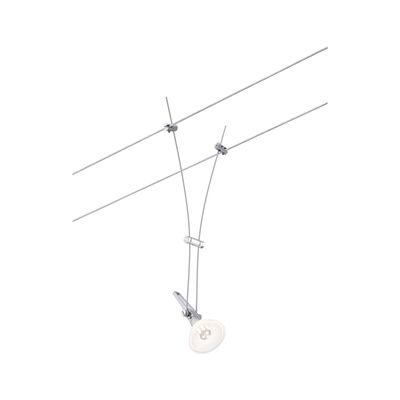 Spot câble moderne en métal argenté avec tête réglable pour éclairage d'accent intérieur